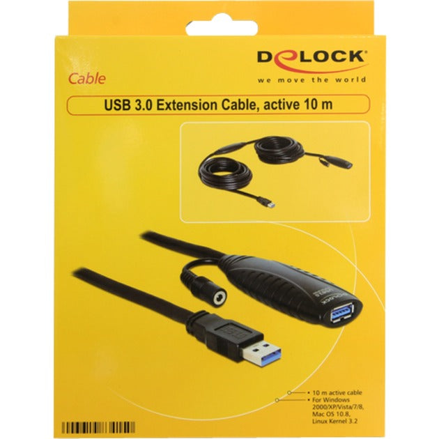 DeLOCK usb 3.0 actieve verlengkabel (zwart, 10 meter)