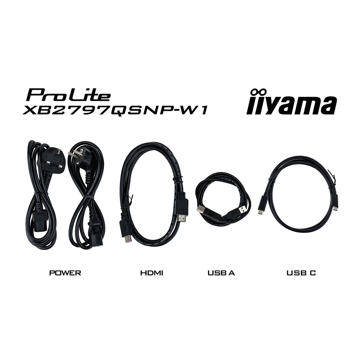 Iiyama prolite xb2797qsnp-w1 27 monitor (wit, hdmi, displayport, usb-c, lan, audio)