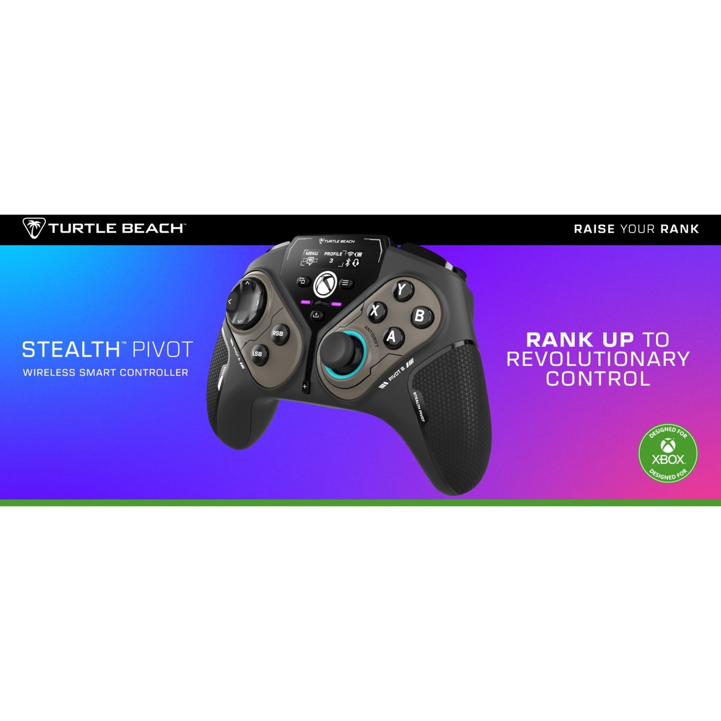 Turtle Beach stealth pivot draadloze slimme controller (zwart, 2,4 ghz bluetooth usb, pc, xbox, android)