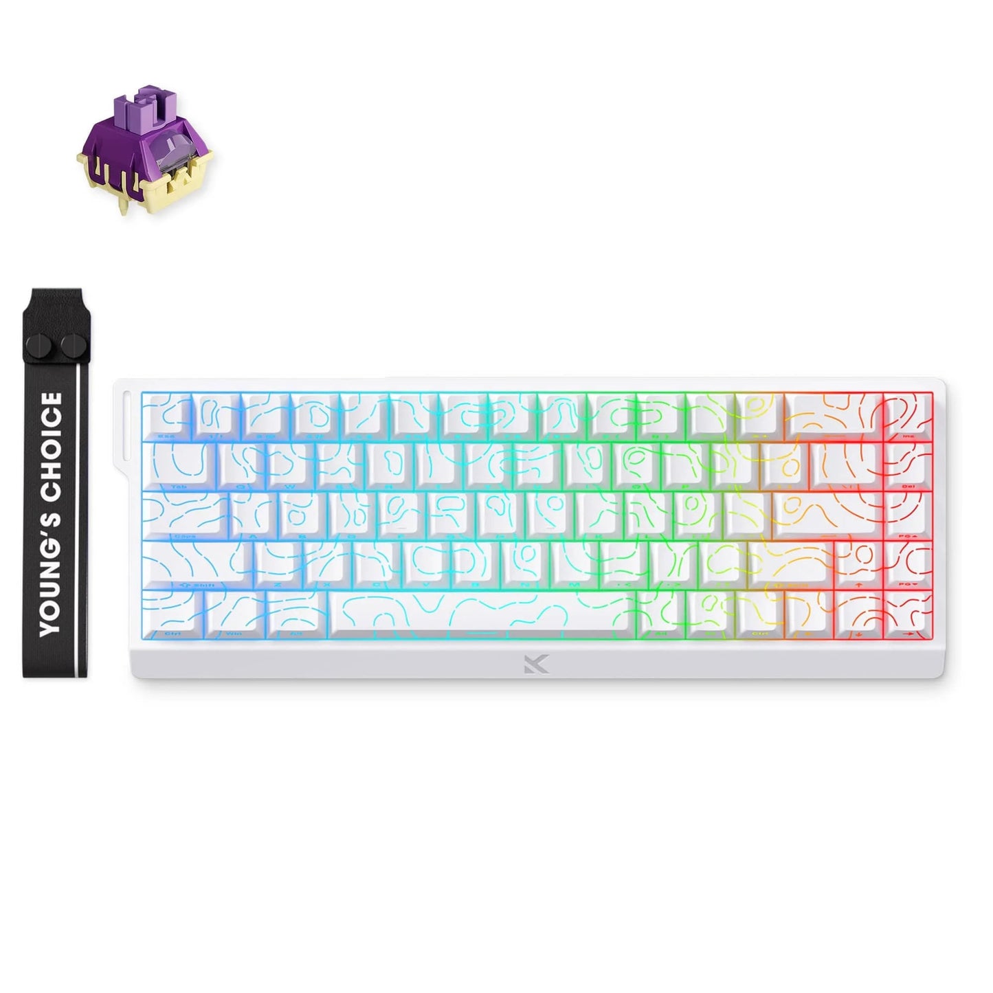 MCHOSE Ace 68 Hall Effect Magnetic Switch Gaming Keyboard (Wit, US lay-out (QWERTY), TTC Dragon Lord, 65%, RGB, Hot swap, USB-C, Hall Effect Sensor)
