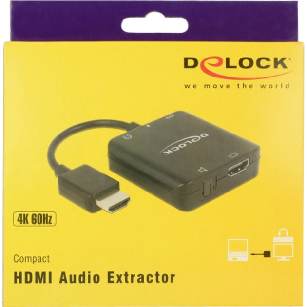 DeLOCK hdmi audio extractor compact adapter (zwart, 0,3 meter, 4k 60hz)