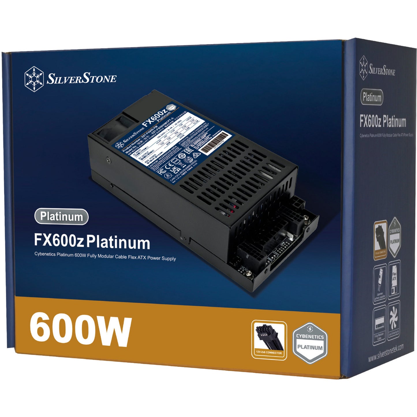 SilverStone fx600z platinum modulaire 600 watt voeding (zwart, 1x 12v-2x6, 2x pcie)