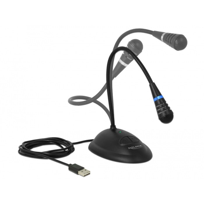 DeLOCK usb gooseneck microphone microfoon (zwart)