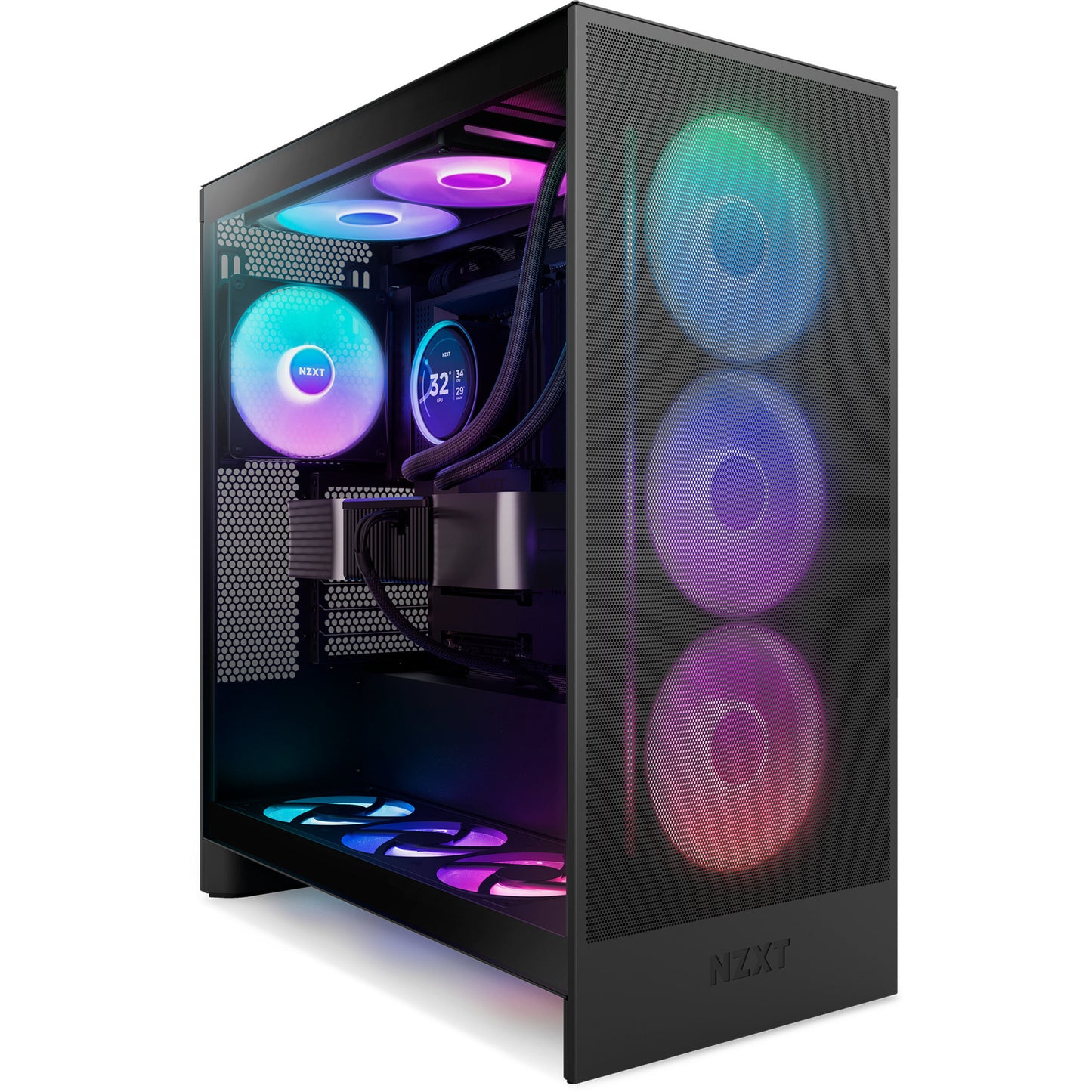 NZXT f420 rgb core case fans (zwart, 3 stuks, 420 x 140 x 26 mm)