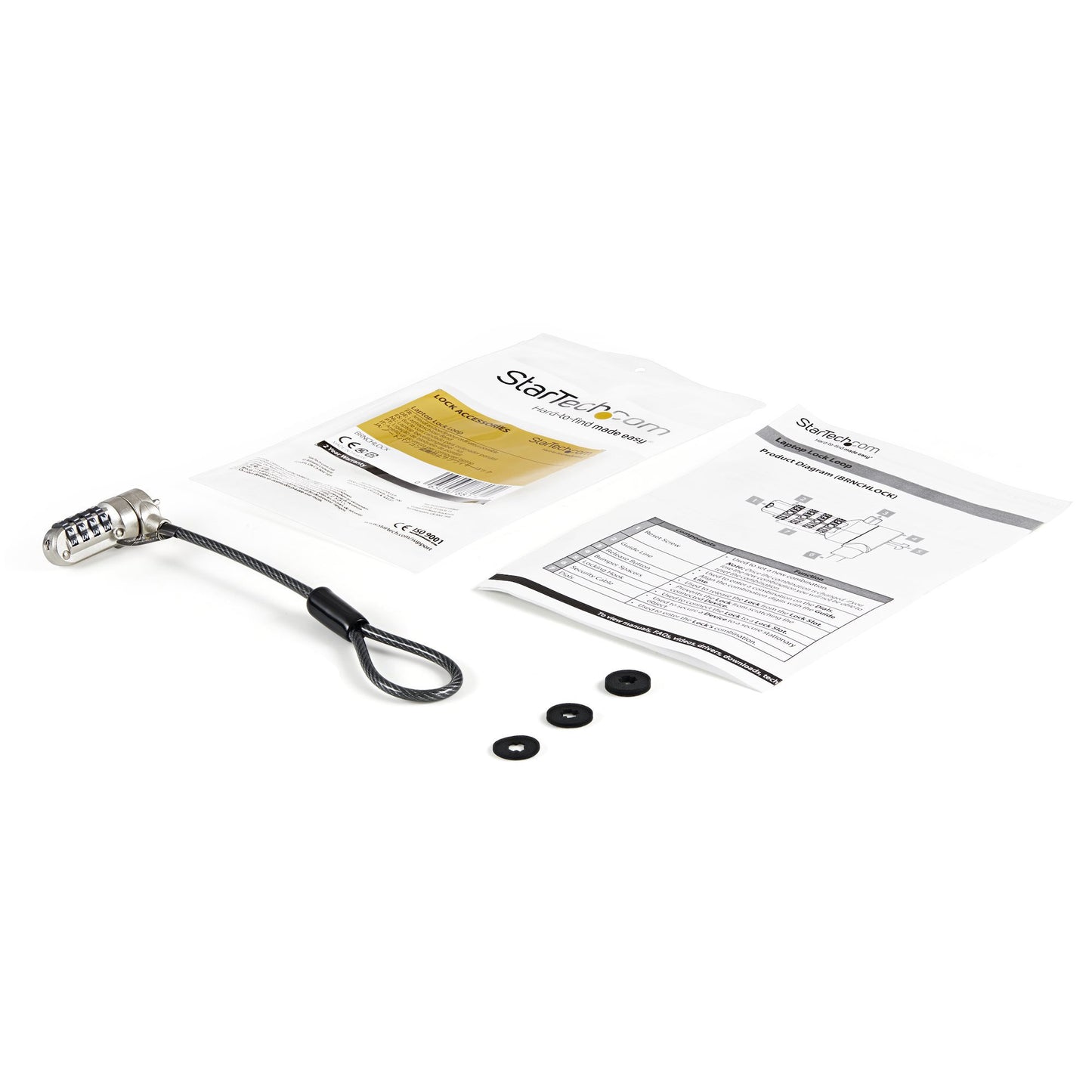 Startech Laptop kabelslot verlenglus - 15cm kabel slot diefstalbeveiliging
