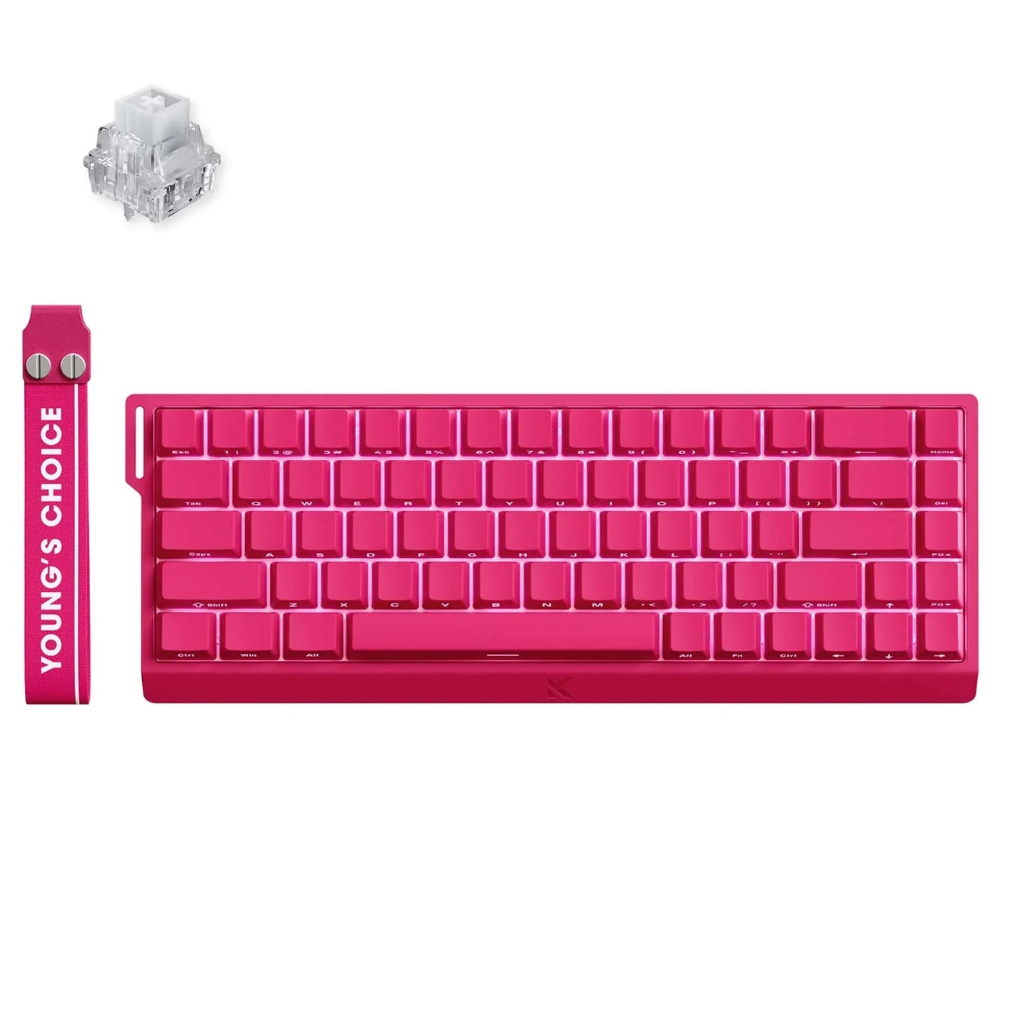 MCHOSE Ace 68 HE Magnetic IceRhino Re US RGB mechanisch gaming toetsenbord (Roze, US lay-out (QWERTY), Ice Rhino Magnetic, 65%, RGB, Hot swap, USB-C, Hall Effect Sensor)
