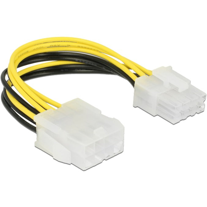 DeLOCK verlengkabel power 8 pin eps male > female (zwart geel, 0,15 meter)