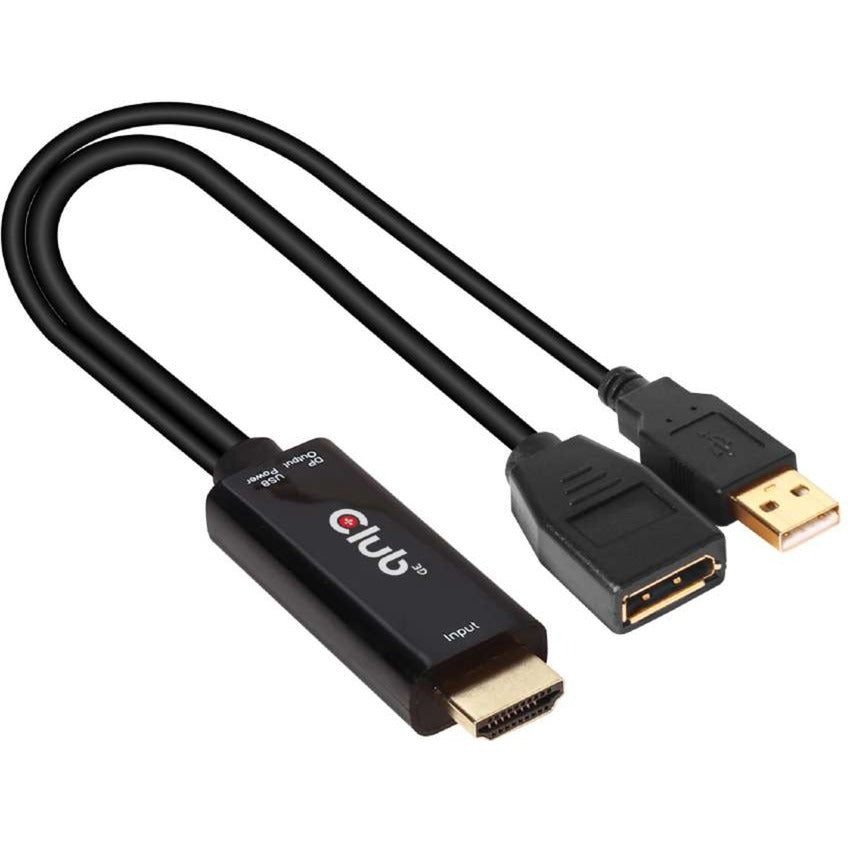 Club 3D hdmi naar displayport active adapter (0,25 meter, 4k 60 hz)