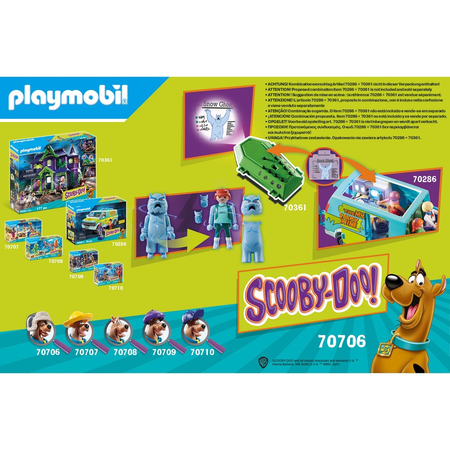 PLAYMOBIL scooby-doo! - avontuur met snow ghost constructiespeelgoed (70706)
