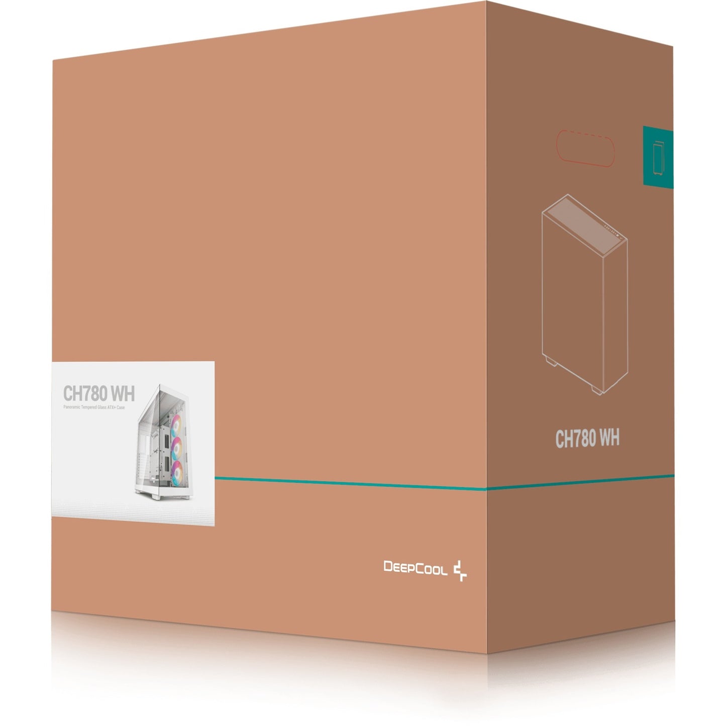 DeepCool ch780 midi tower behuizing (wit | 4x usb-a | 1x usb-c | rgb | window)