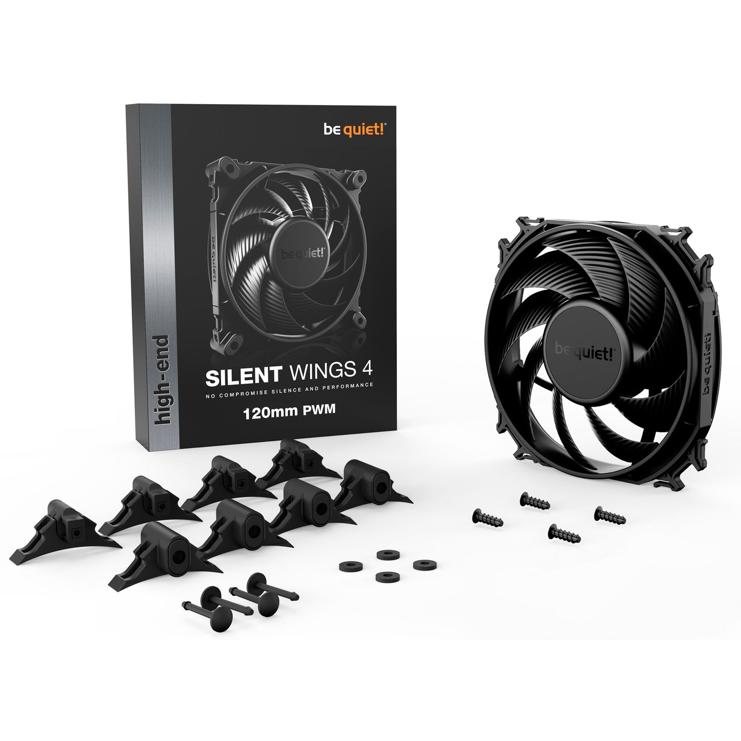 Be Quiet! silent wings 4 pwm case fan (zwart, 120 x 120 x 25 mm)