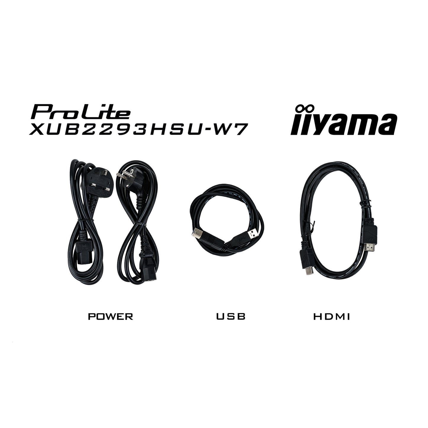 Iiyama prolite xub2293hsu-w7 21.5 monitor (wit (mat), hdmi, displayport, 2x usb-a)