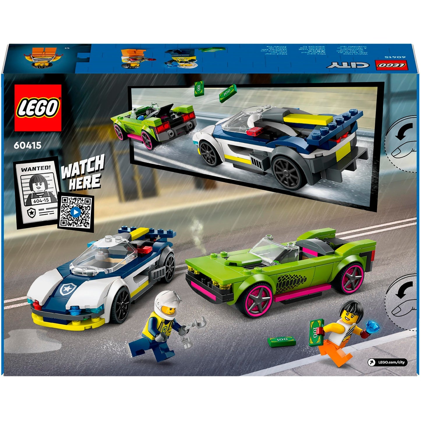 LEGO city - politiewagen en snelle autoachtervolging constructiespeelgoed (60415)