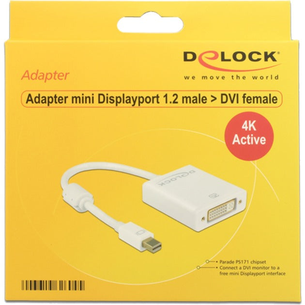 DeLOCK mini displayport > dvi adapter (wit, 0,2 meter, 4k)