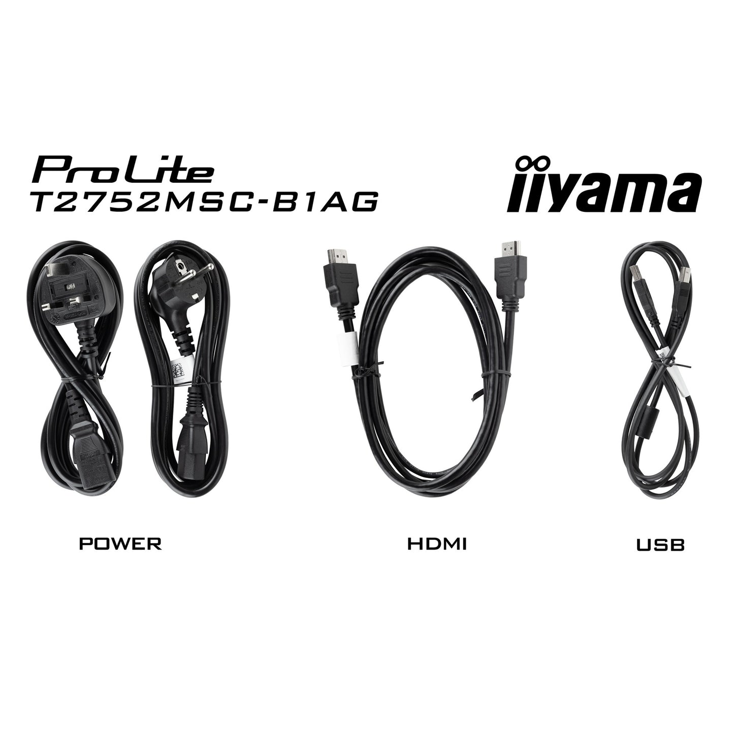 Iiyama prolite t2752msc-b1ag 27 touchscreen monitor (zwart, hdmi, displayport, 2x usb-a, usb-b)
