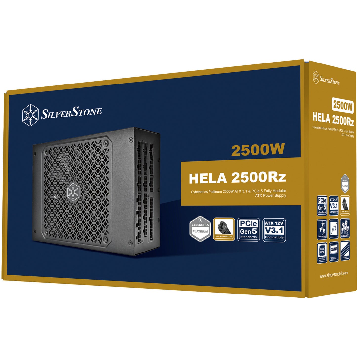 SilverStone hela 2500r 2500 watt voeding (zwart, 4x 12v-2x6, 7x pcie)