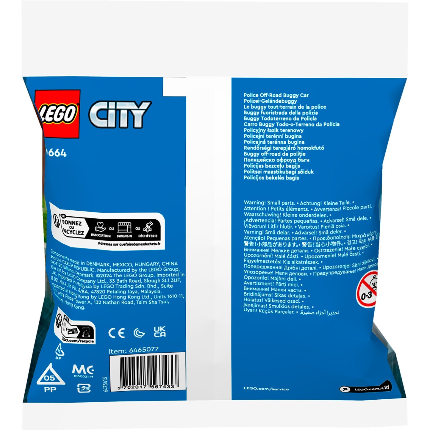 LEGO city - politieterreinbuggy constructiespeelgoed (30664)