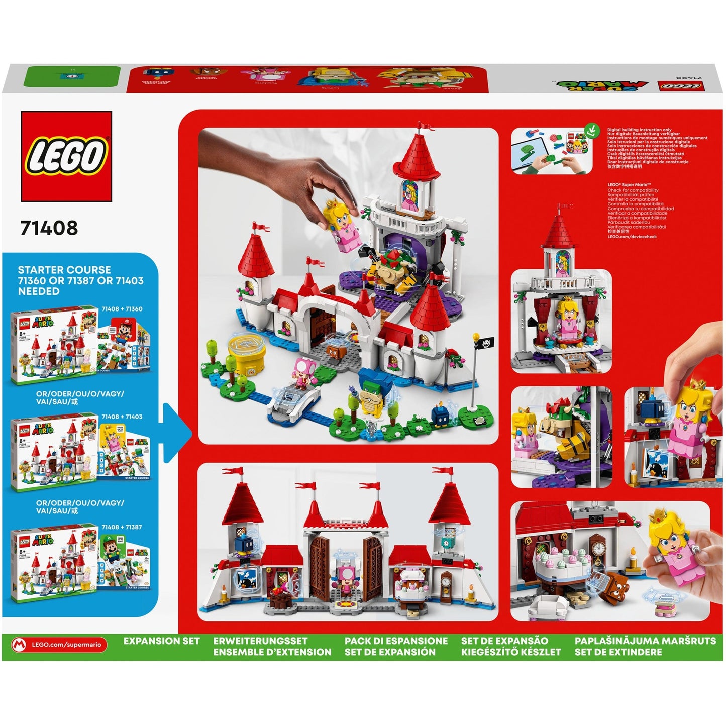 LEGO super mario - uitbreidingsset: peach’ kasteel constructiespeelgoed (71408)