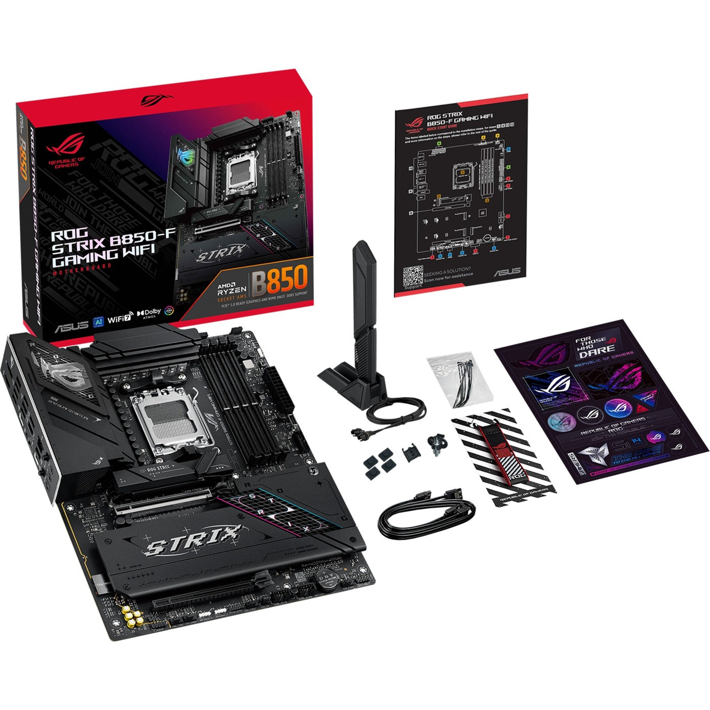 ASUS rog strix b850-f gaming wifi socket am5 moederbord (2,5gb-lan, wi-fi 7, bt, sound, atx)