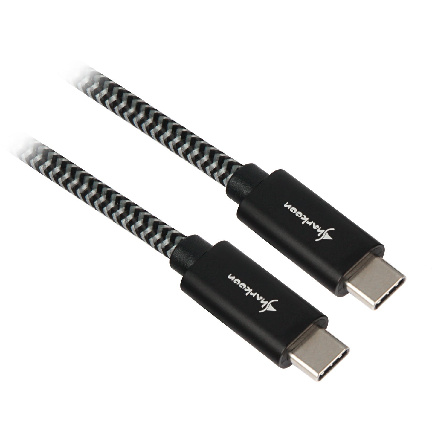 Sharkoon usb 3.2 kabel, usb-c > usb-c (zwart grijs, 1 meter)