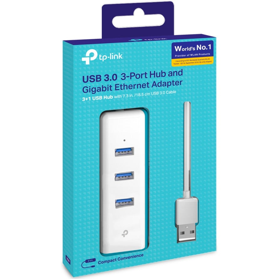 TP-Link ue330 3-port usb 3.0 + gigabit lan usb-hub (wit)