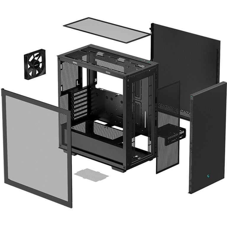 DeepCool ch510 midi tower behuizing (zwart | 2x usb-a | tempered glass)
