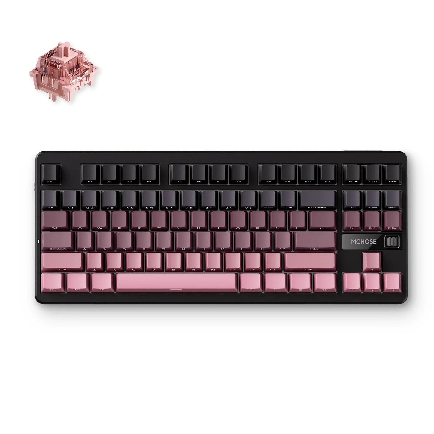 MCHOSE G87 Wireless Gasket Mount Custom Mechanical Keyboard (Zwart, US lay-out (QWERTY), 80% (TKL), RGB, PBT Keycaps, Hot-Swap, 2.4GHz | Bluetooth | USB-C)