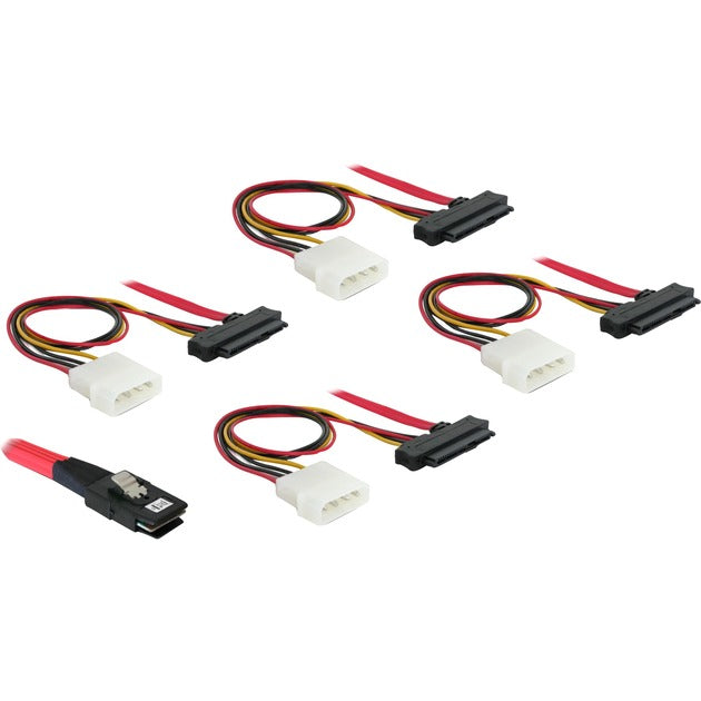 DeLOCK mini sas 36-pin > 4x sas 29-pin adapter (rood, 0,5 meter)