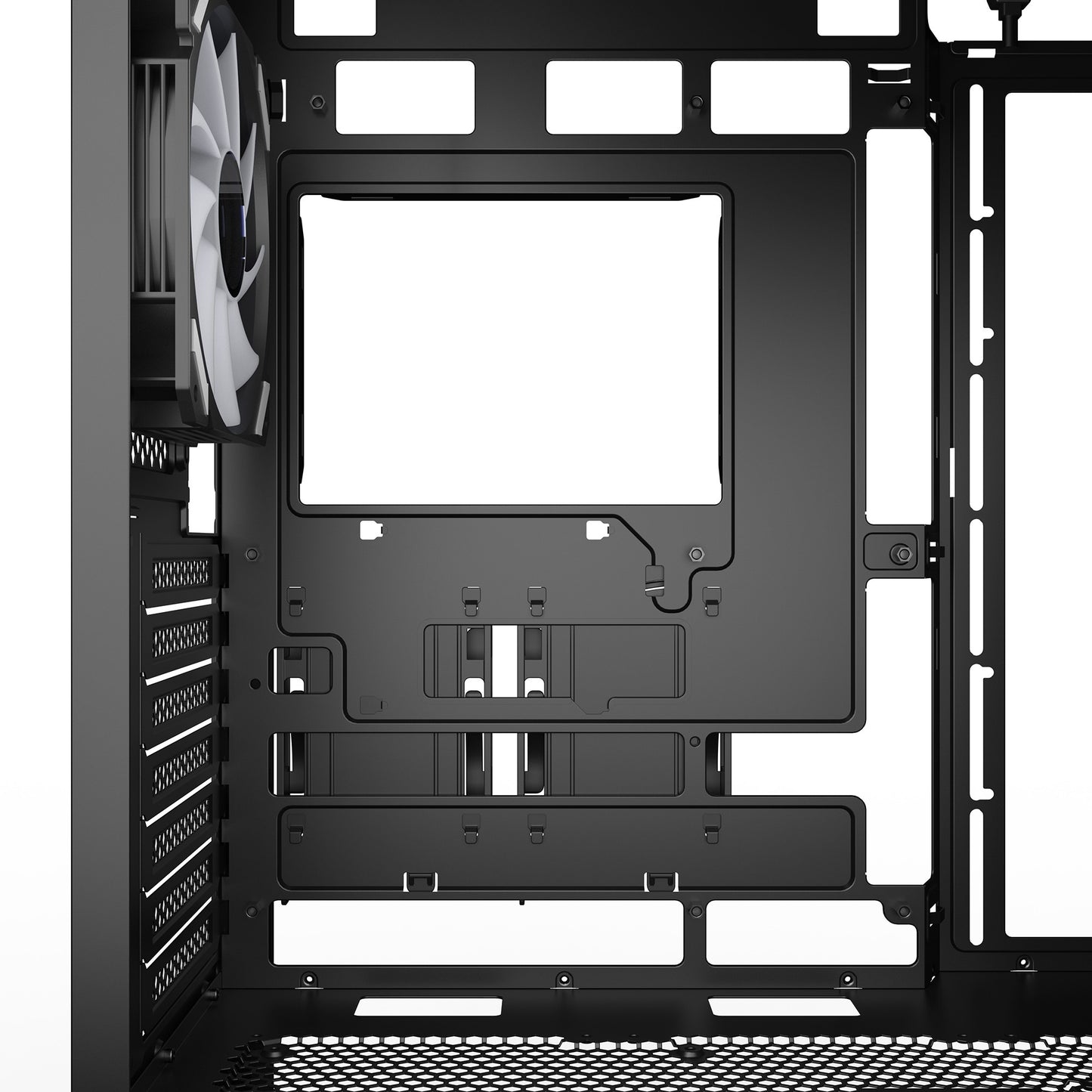 Sharkoon ak3 rgb midi tower behuizing (zwart | 2x usb-a | 1x usb-c | rgb | tempered glass)