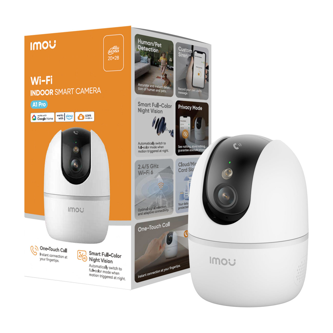 Imou A1 Pro 4K beveiligingscamera (Wit, 8MP (3840×2160), Wifi 6)