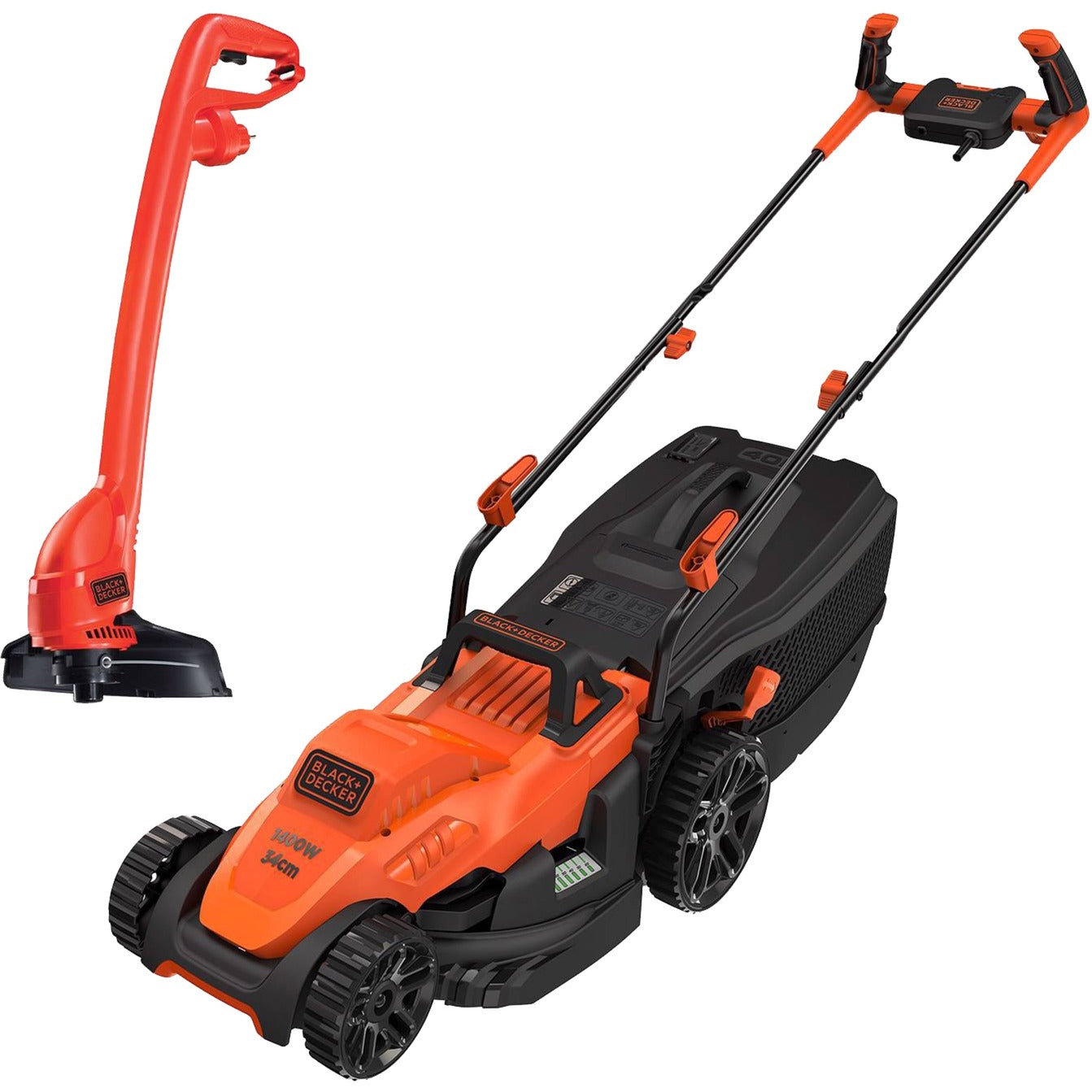 BLACK+DECKER grasmaaier bemw461bgl2 + trimmer (oranje zwart)