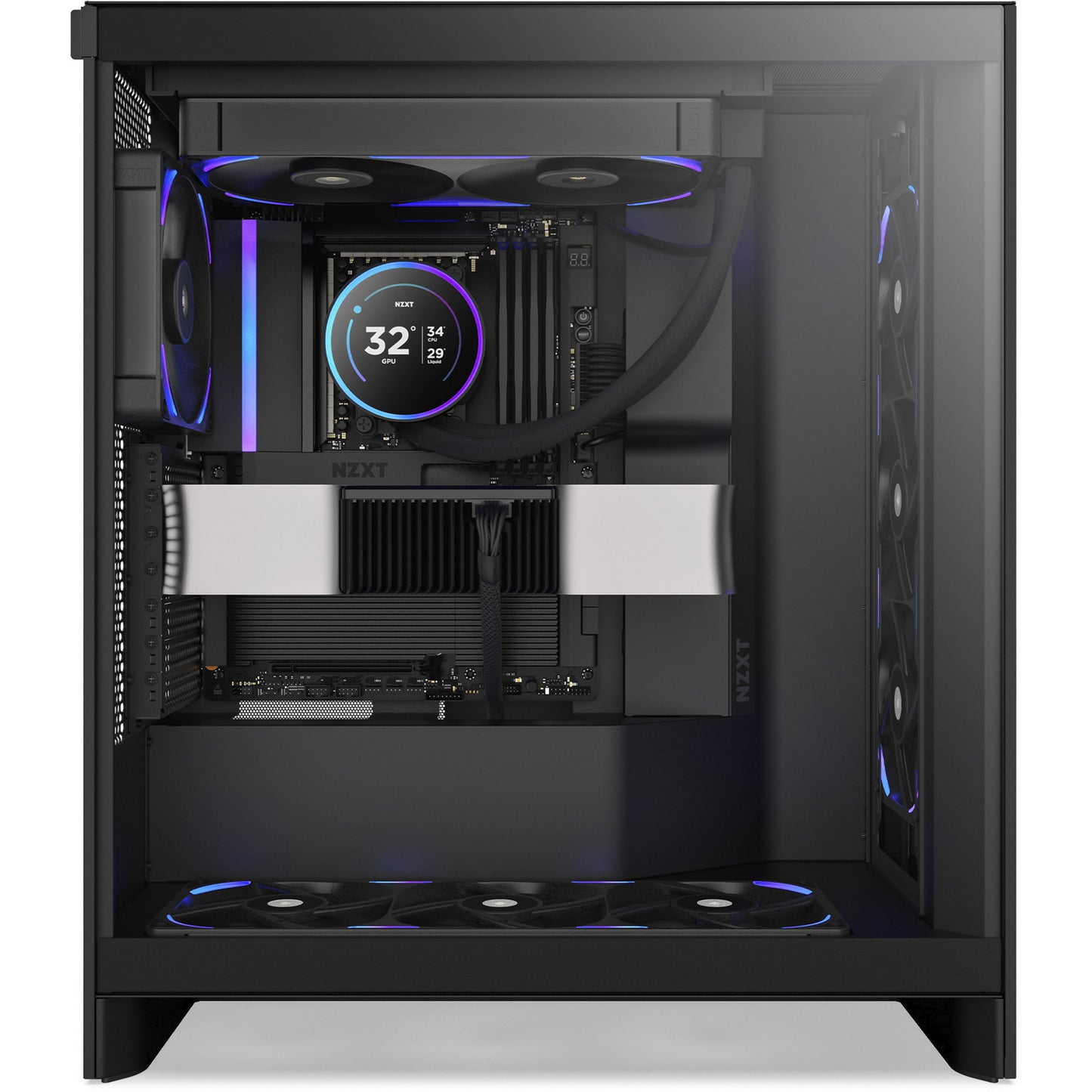 NZXT performance fan f280x rgb case fans (zwart, 2 stuks, 280 x 140 x 30 mm, pwm)