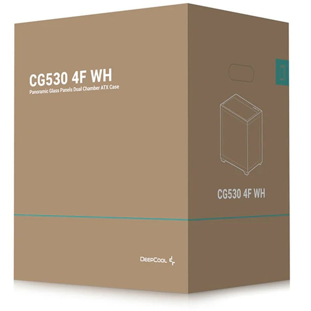 DeepCool cg530 4f midi tower behuizing (wit | 2x usb-a | 1x usb-c | rgb | tempered glass)