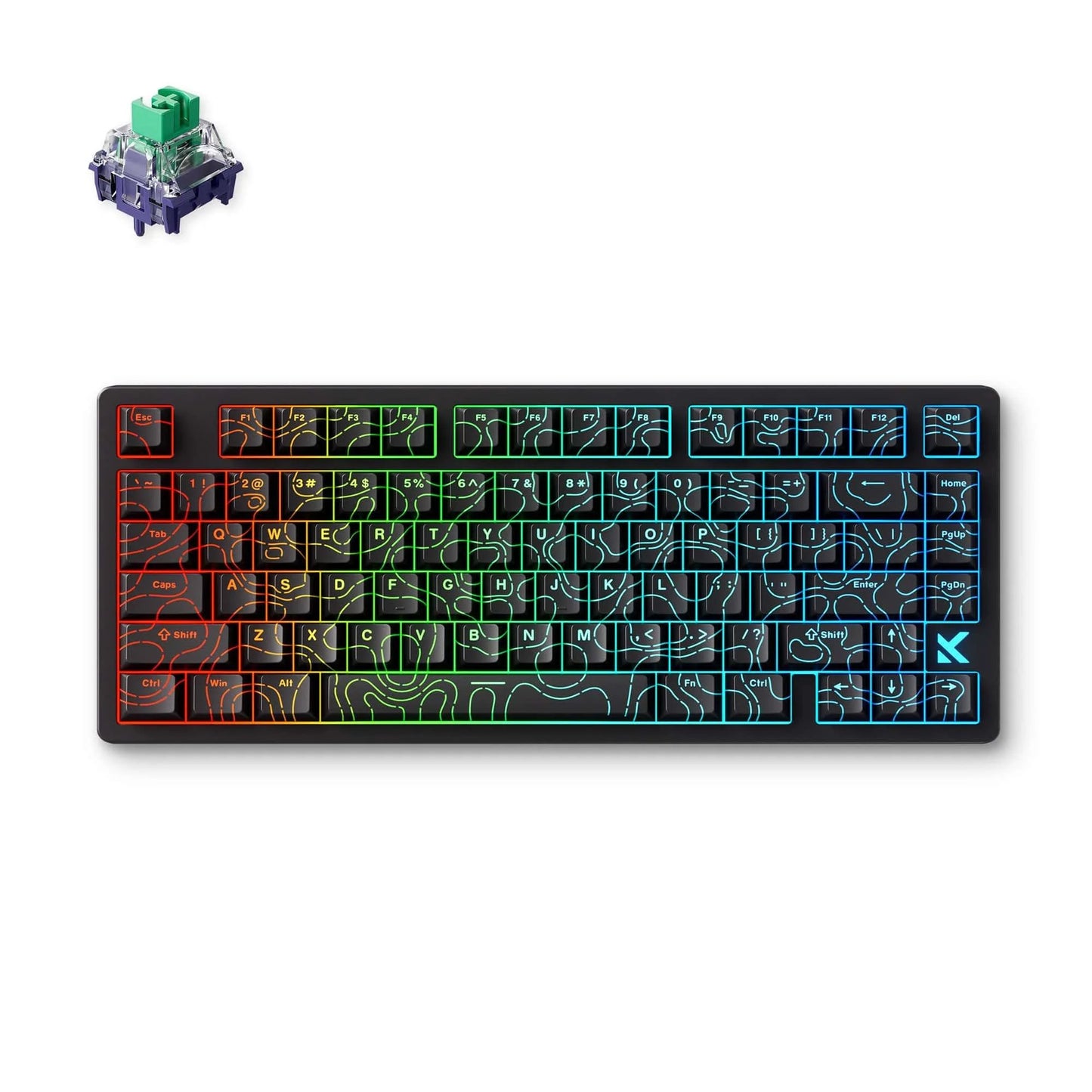 MCHOSE Jet 75 Hall Effect Magnetic Switch Gaming Keyboard (Zwart, US lay-out (QWERTY), Kailh Magnetic God, 75%, 8K, RGB, Hot swap, USB-C, Hall Effect Sensor)