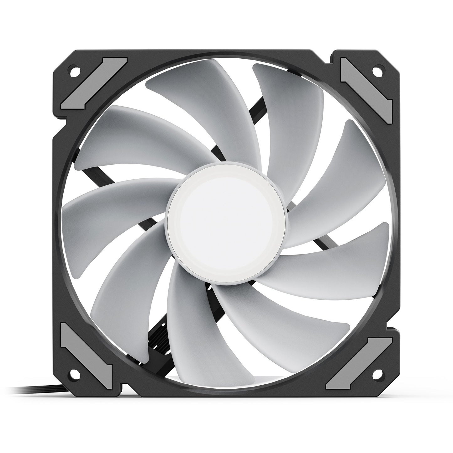 Sharkoon shark mirror rgb pwm reverse case fan (zwart, 120 x 120 x 25 mm)