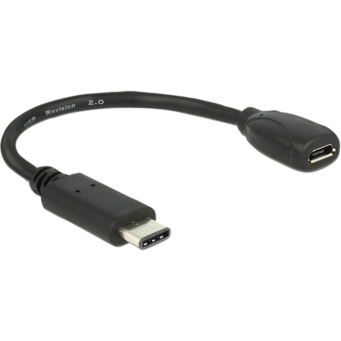 DeLOCK usb-c 2.0 > usb micro-b adapter (zwart, 0,15 meter)