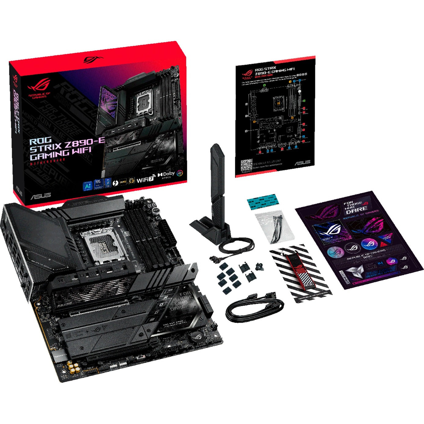 ASUS rog strix z890-e gaming wifi socket 1851 moederbord (zwart, raid, 5gb-lan, wi-fi 7, bt, sound, atx)