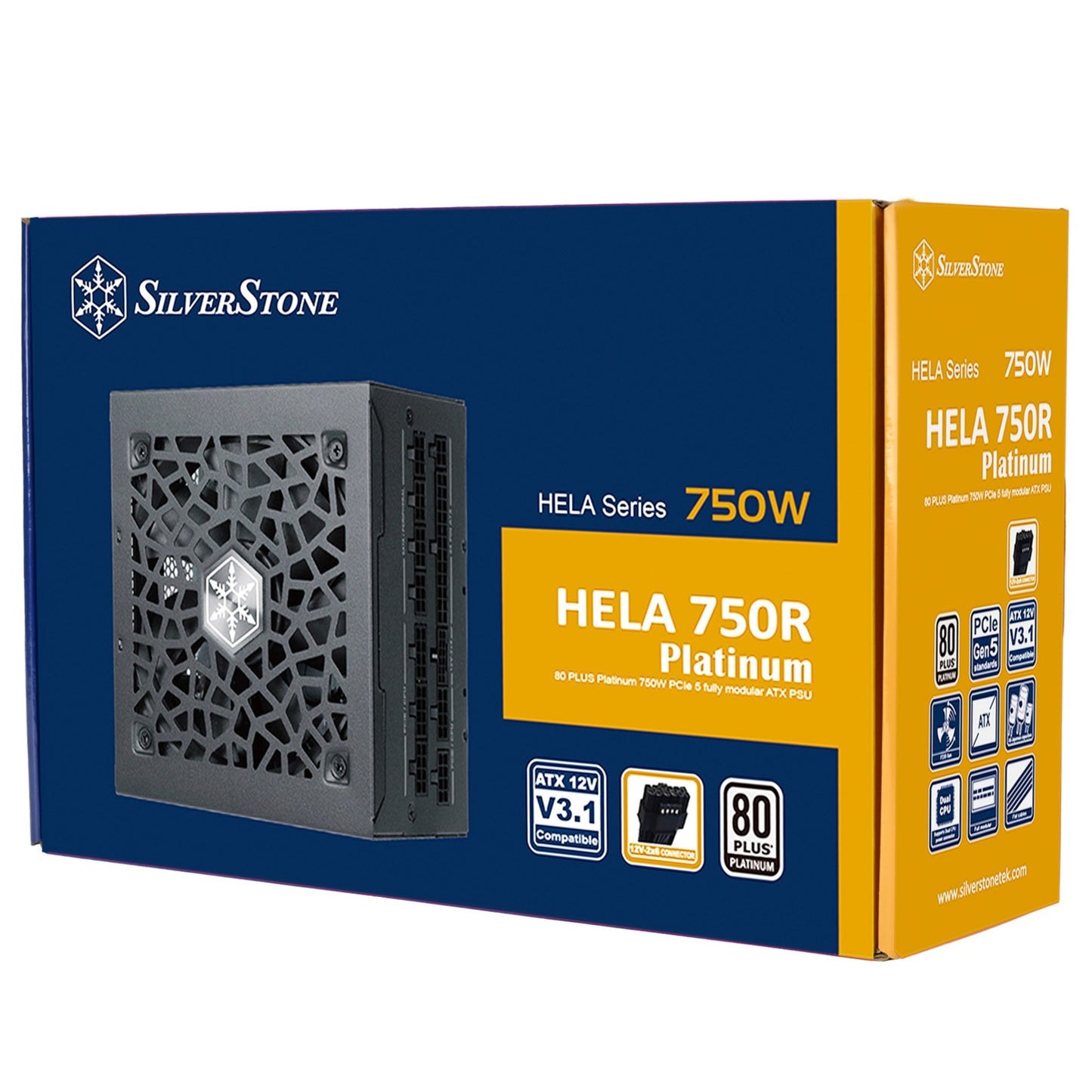 SilverStone hela 750r platinum modulaire 750 watt voeding (zwart, 4x pcie)