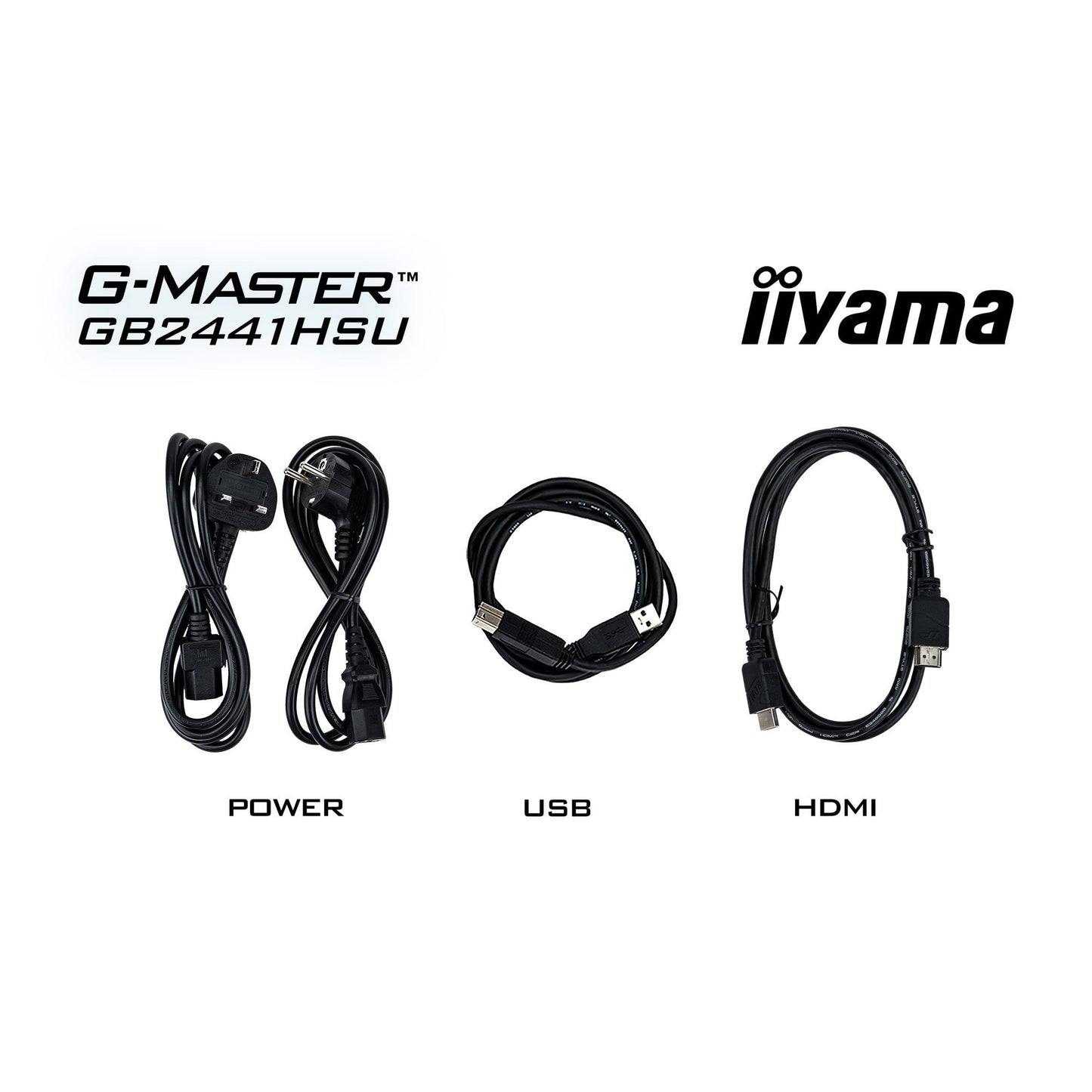 Iiyama g-master black hawk gb2441hsu-b1 23.8 gaming monitor (zwart, hdmi, displayport, 2x usb-a, usb-b, 144 hz)