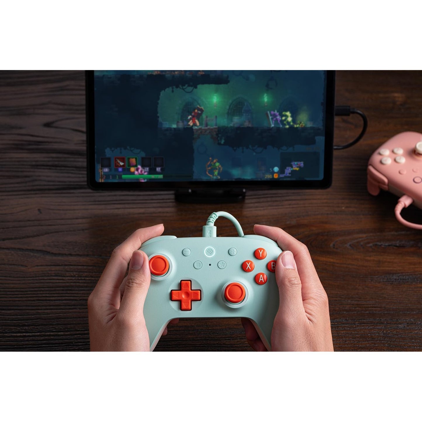 8BitDo ultimate 2c wired gamepad (mint oranje)