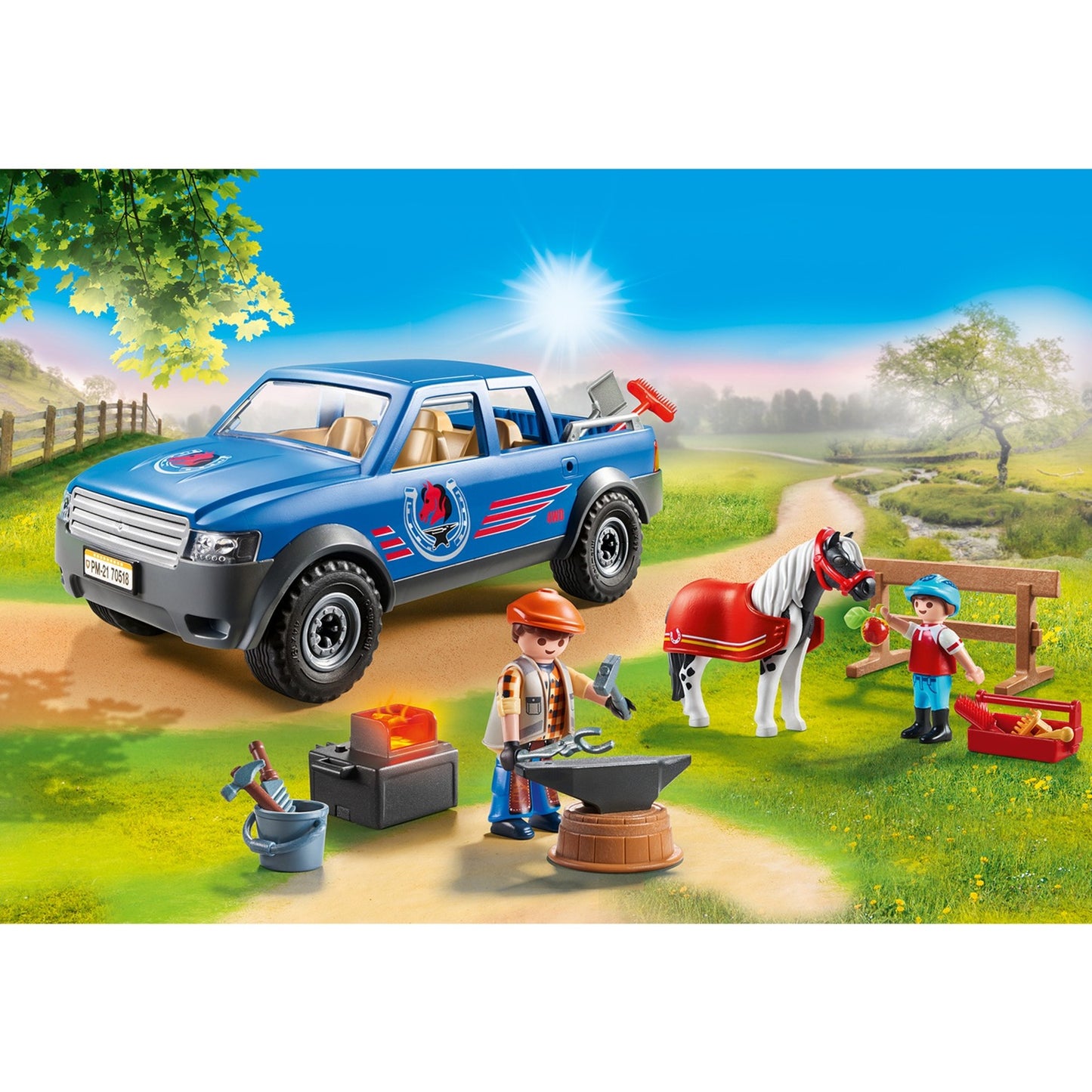 PLAYMOBIL country - mobiele hoefsmid constructiespeelgoed (70518)