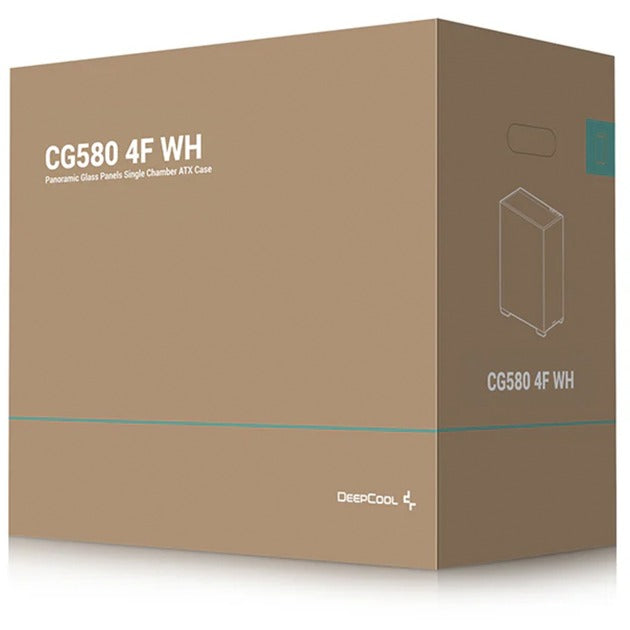 DeepCool cg580 4f midi tower behuizing (wit | 2x usb-a | 1x usb-c | rgb | tempered glass)