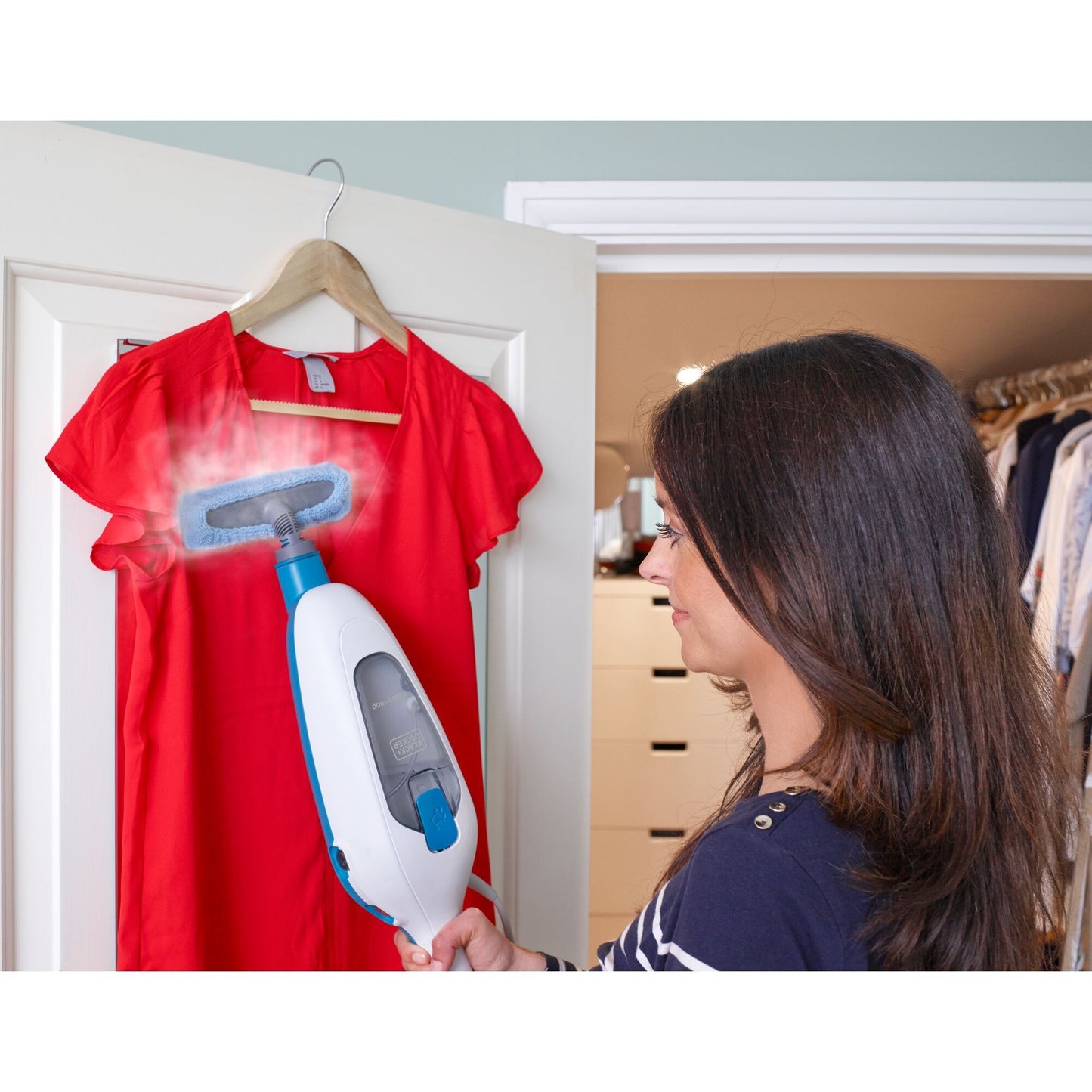 BLACK+DECKER fsmh13e10-qs 1300w 10-in-1 steam-mop met accessoires stoomreiniger (wit)