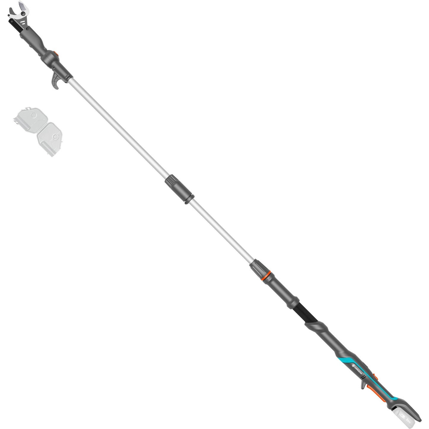 GARDENA accu-telescooptakkenschaar highcut 250 18v p4a solo boomschaar (donkergrijs turquoise, accu en oplader niet inbegrepen, power for all alliance)