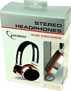 Enzo Gembird stereo hoofdtelefoon zwart rood