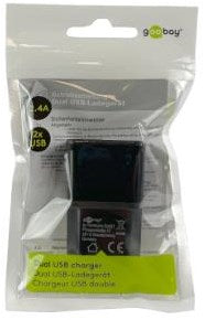 Enzo Goobay usb lader haaks dubbel 2,4a zwart - 9550140