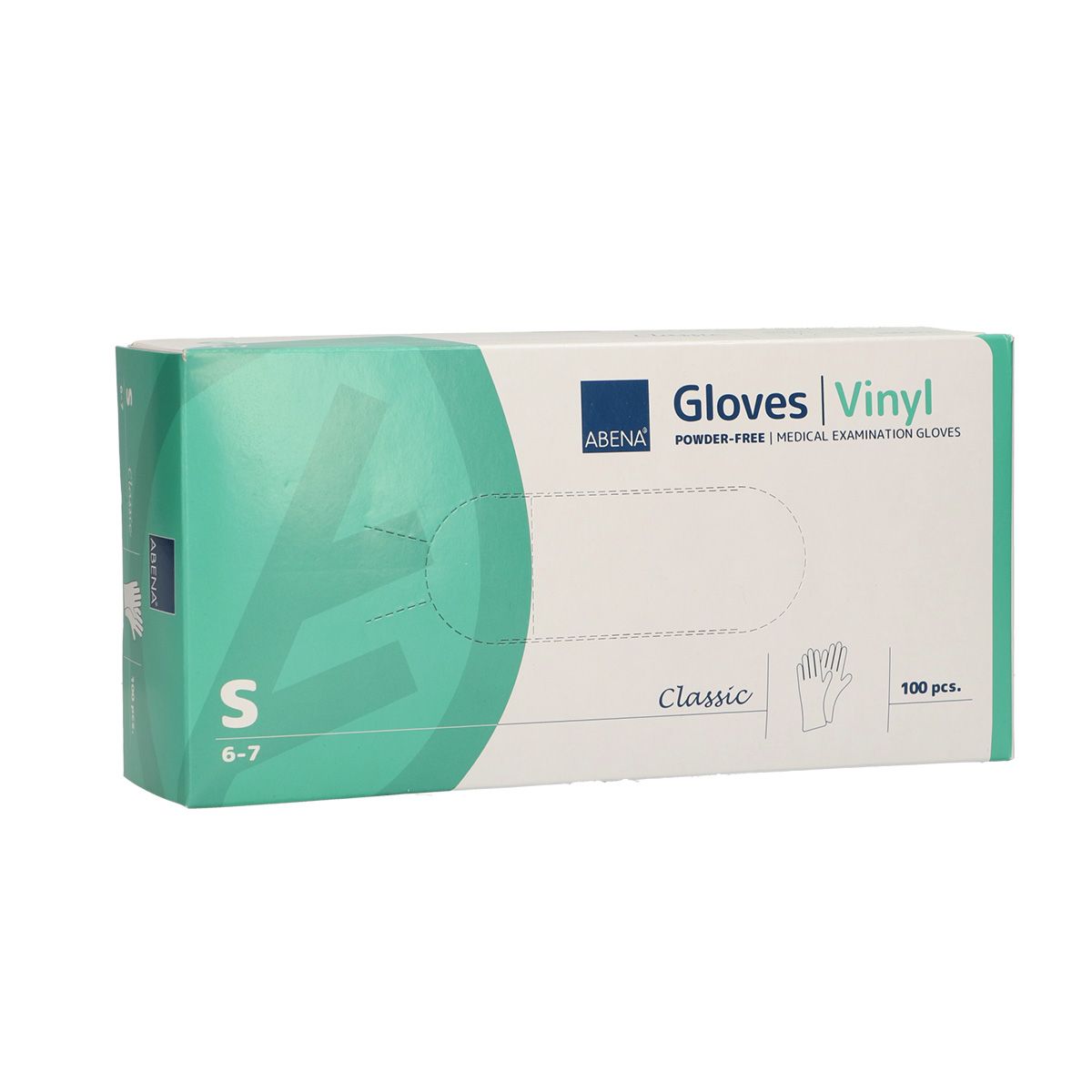 Abena poedervrije vinyl handschoenen maat small 100 stuks