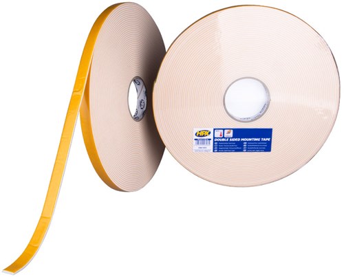 HPX dubbelzijdige bevestigingstape | 3mm | wit | 19mm x 25m - dw1925 - dw1925