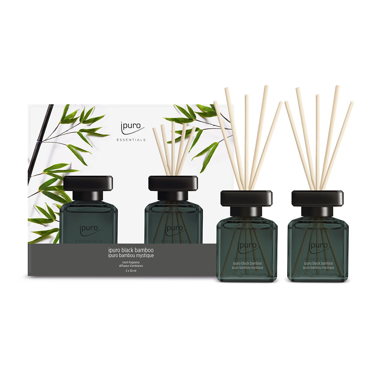 IPuro geurdiffuser black bamboo 2 x 50 ml