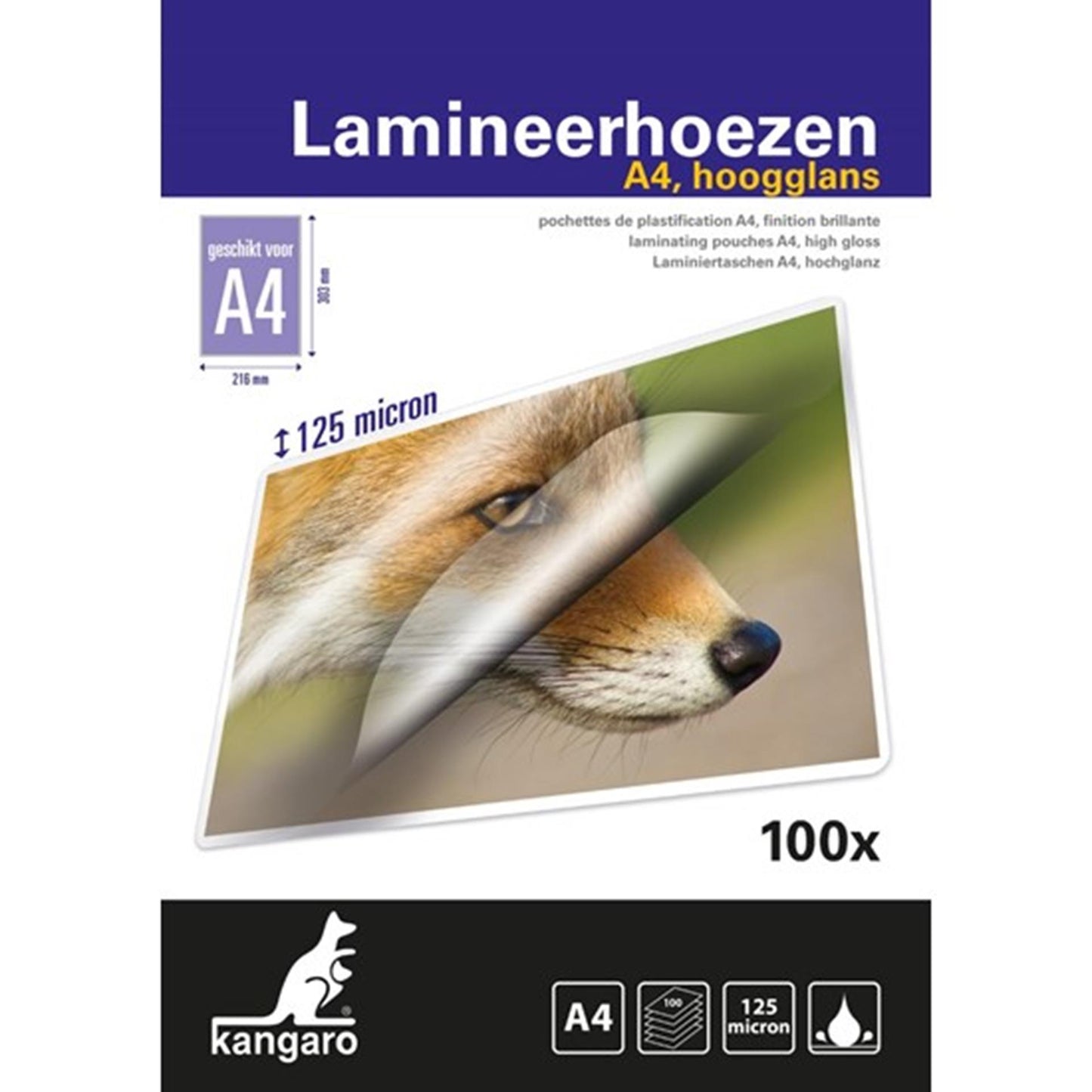Kangaro lamineerhoes a4 doos a 100 vel